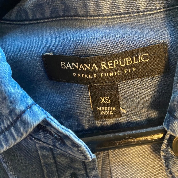 Banana Republic Parker Tunic-Fit Chambray Denim Shirt XS - Picture 5 of 10